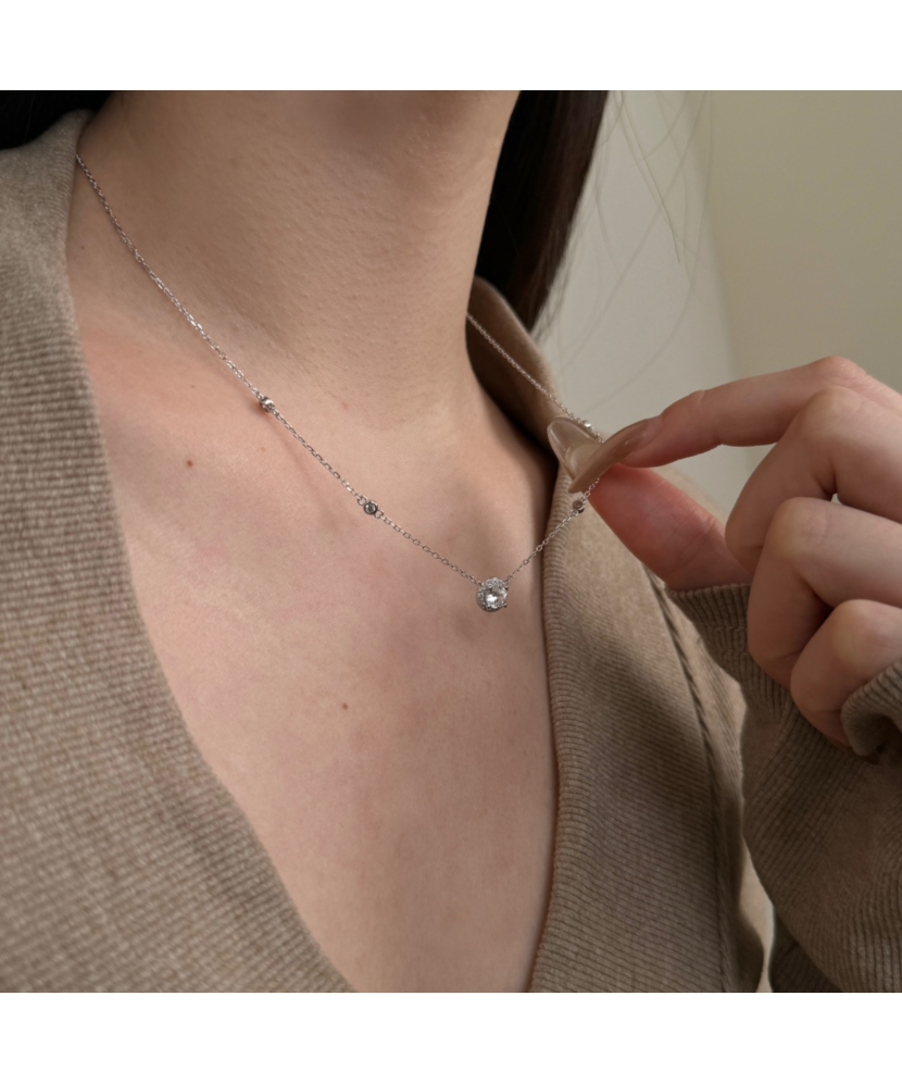 Sudraba ķēdīte ar cirkonija piekariņu