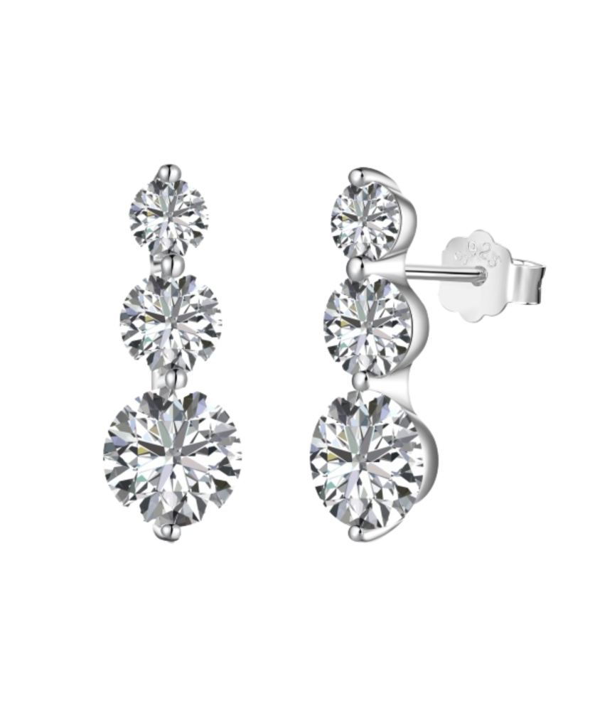 Sudraba auskari ar cirkonijiem