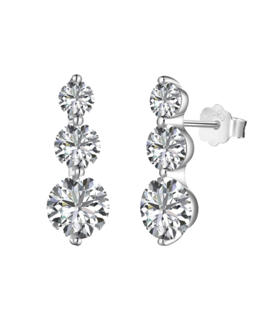 Серьги из серебра с цирконами