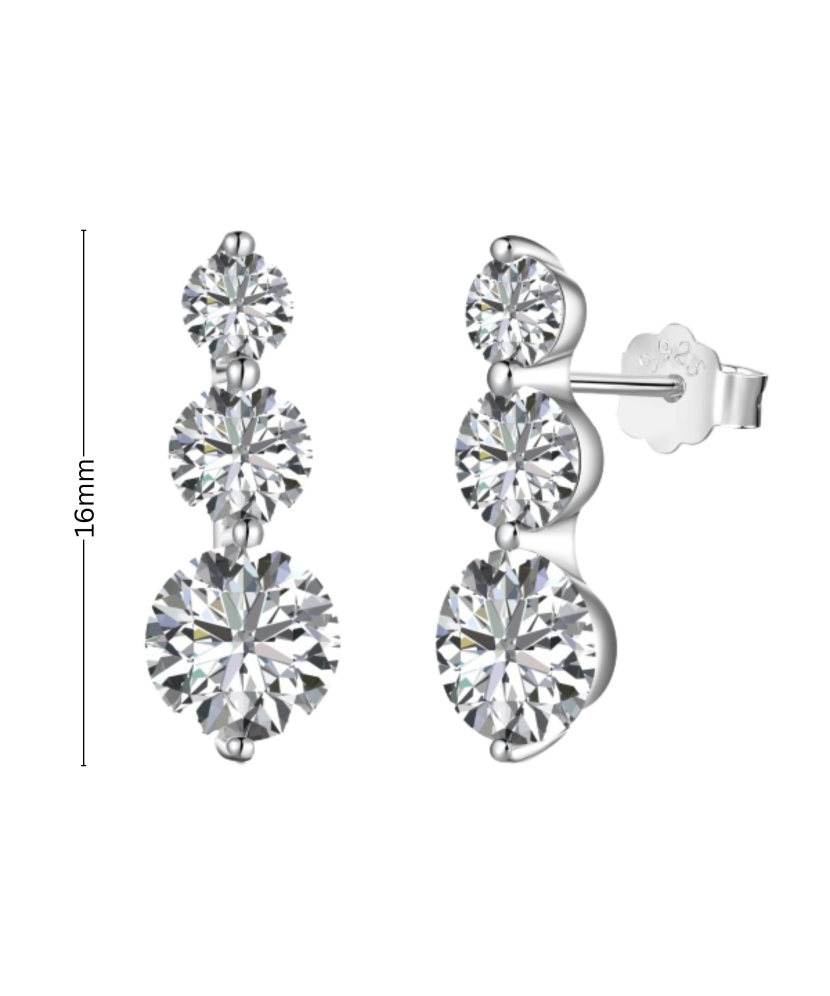 Sudraba auskari ar cirkonijiem