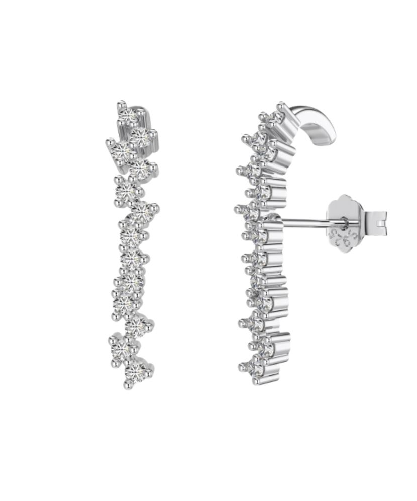 Серьги из серебра с цирконами