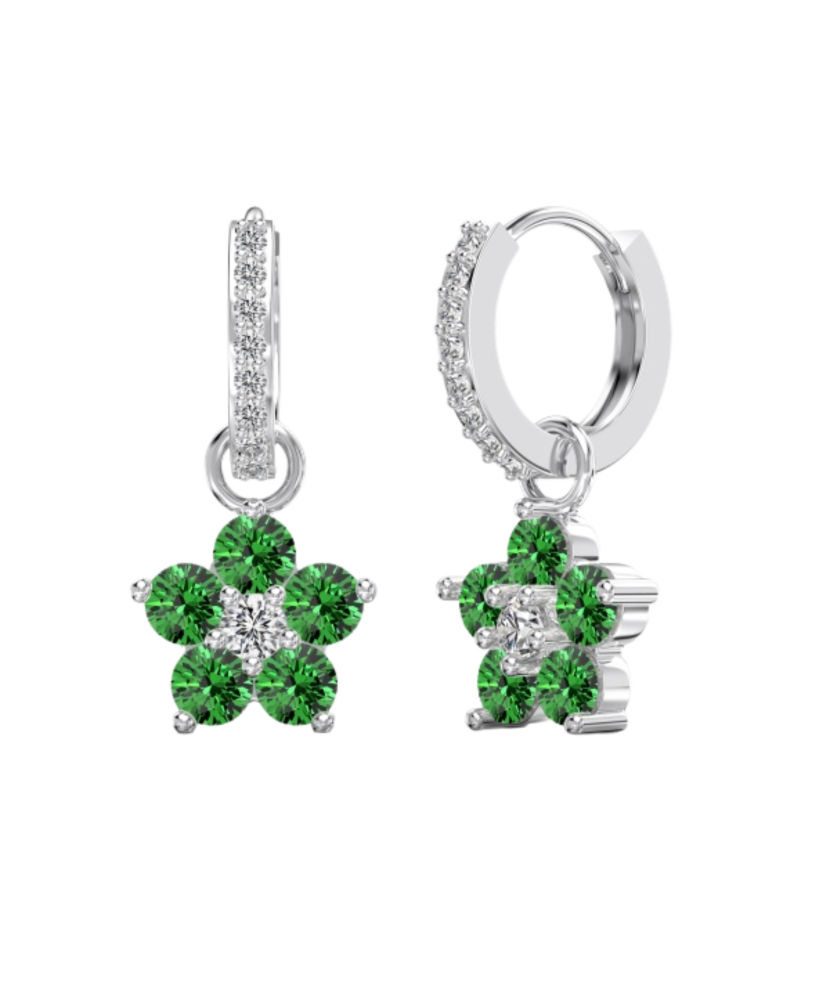 Серьги из серебра с цирконами