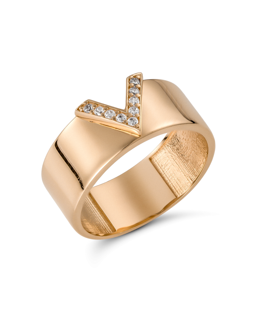 Zelta gredzens ar cirkonijiem