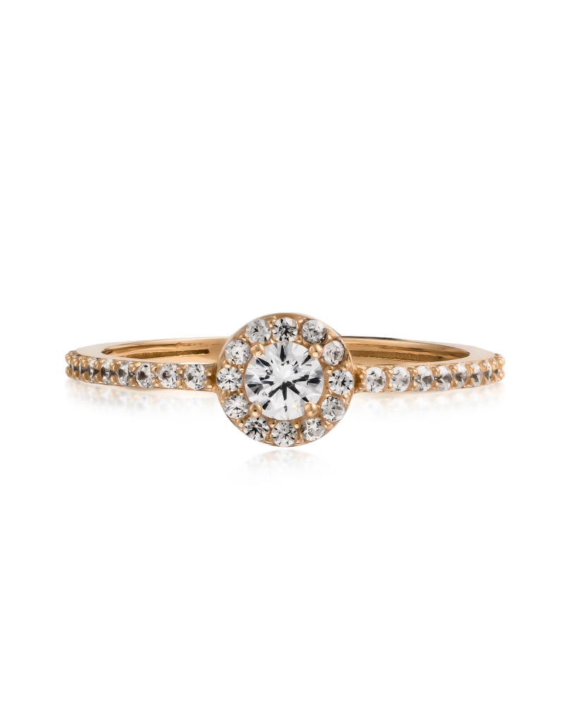 Zelta gredzens ar cirkonijiem