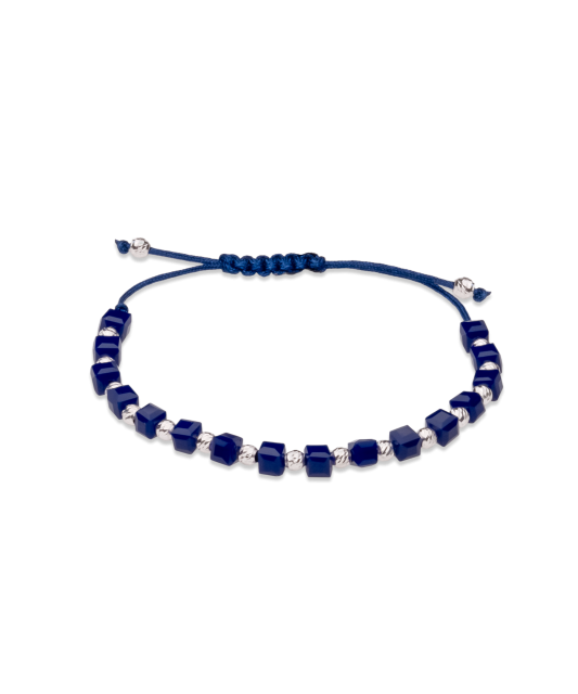 Melnā diega rokassprādze ar sudrabu un oniksiem