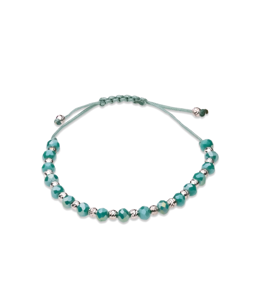 Melnā diega rokassprādze ar sudrabu un oniksiem