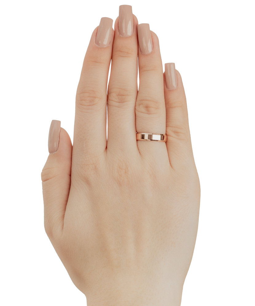 Zelta kāzu gredzens 4.5mm ar komfortu - 375 praba