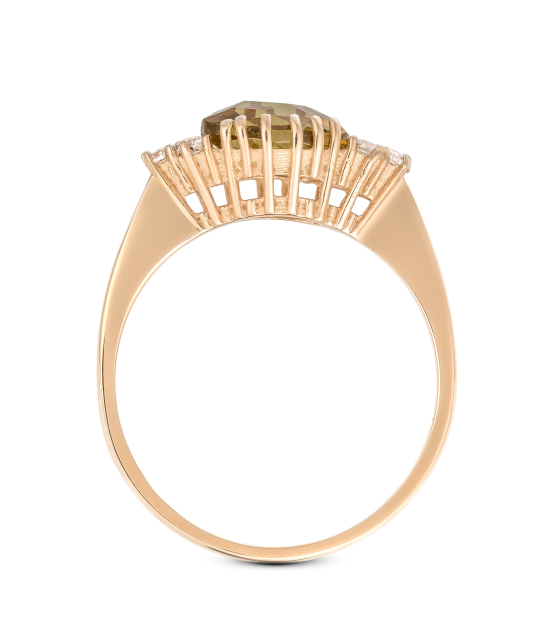 Zelta gredzens ar sultanītu un cirkoniem