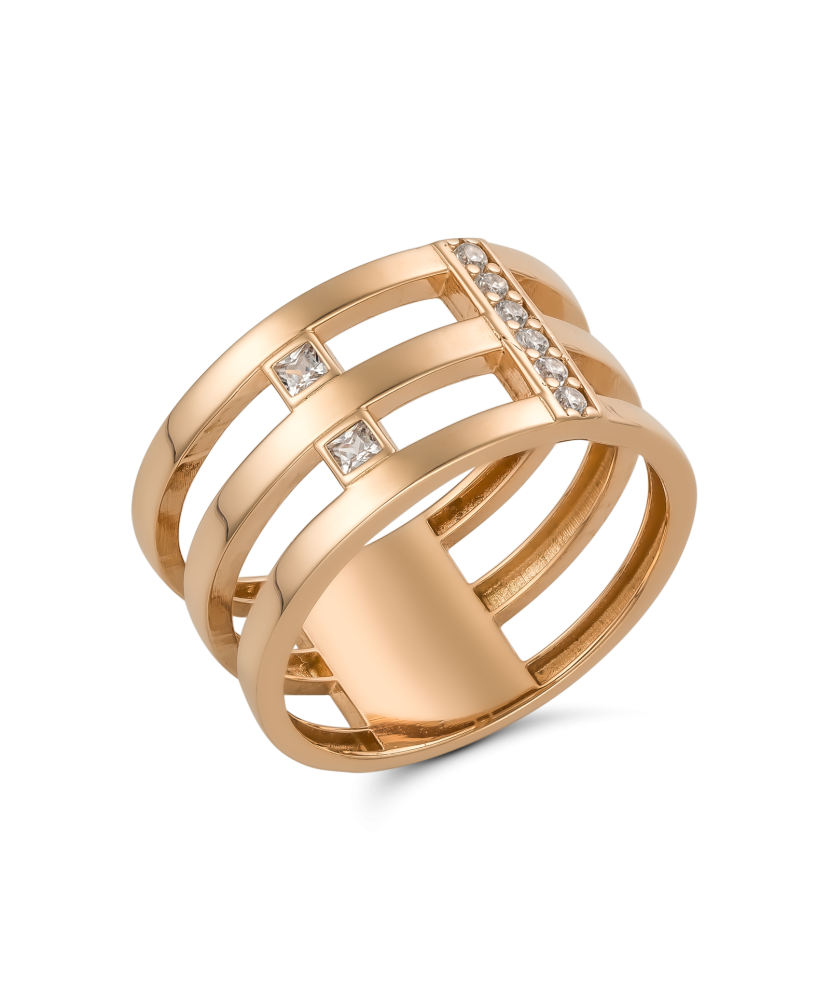 Золотое кольцо с цирконами