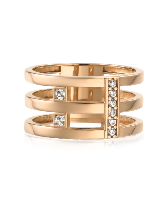 Zelta gredzens ar cirkonijiem