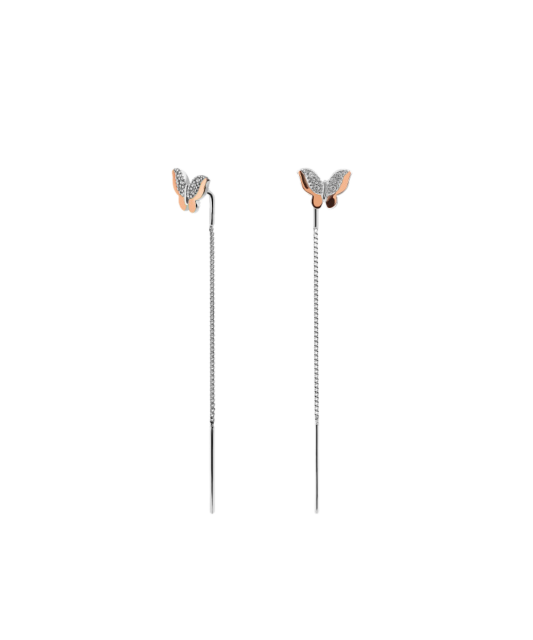 Apzeltīti sudraba auskari ar cirkonijiem