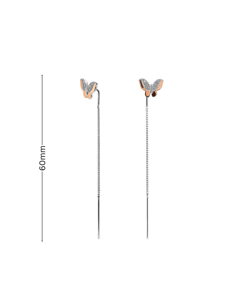 Apzeltīti sudraba auskari ar cirkonijiem