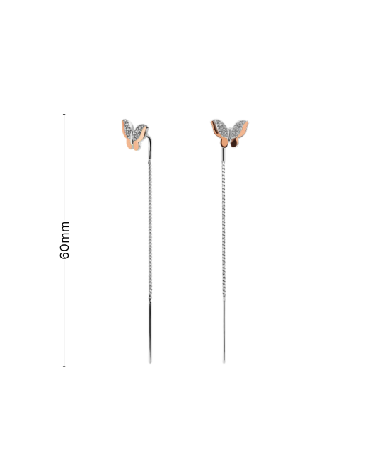 Apzeltīti sudraba auskari ar cirkonijiem