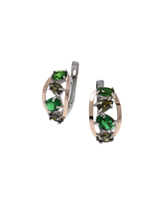 Apzeltīti sudraba auskari ar cirkonijiem