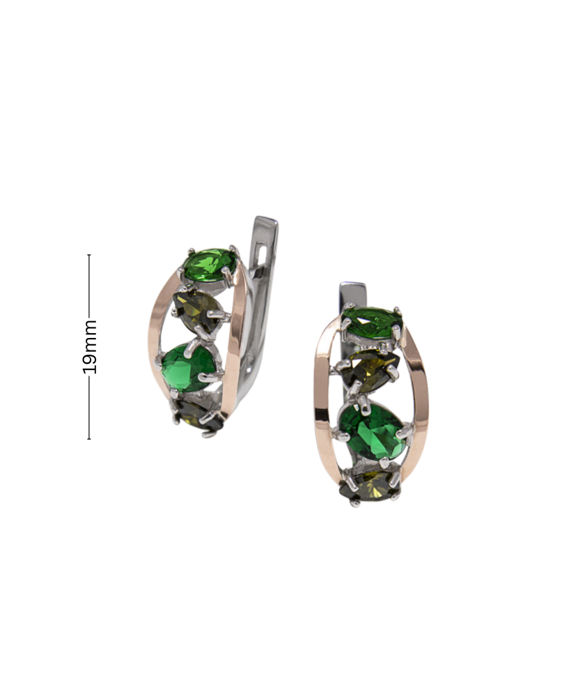 Apzeltīti sudraba auskari ar cirkonijiem