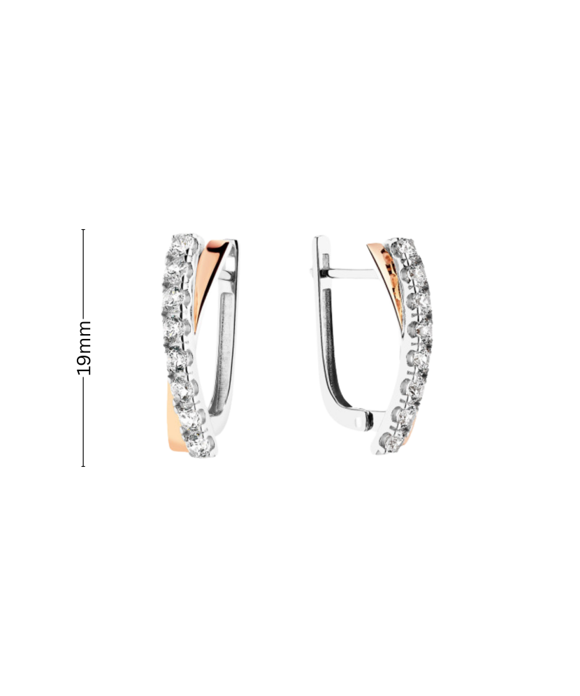 Apzeltīti sudraba auskari ar cirkonijiem