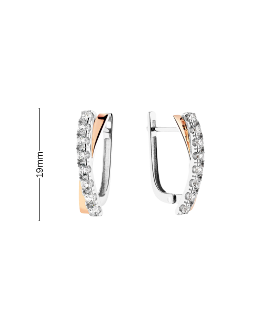 Apzeltīti sudraba auskari ar cirkonijiem