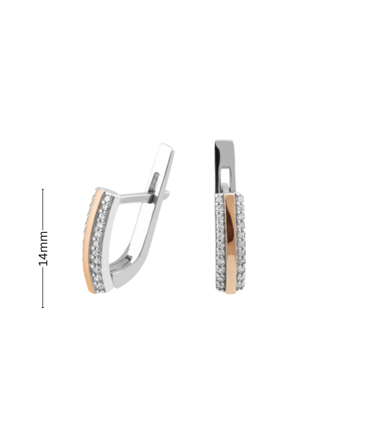 Серьги из позолоченного серебра с цирконами