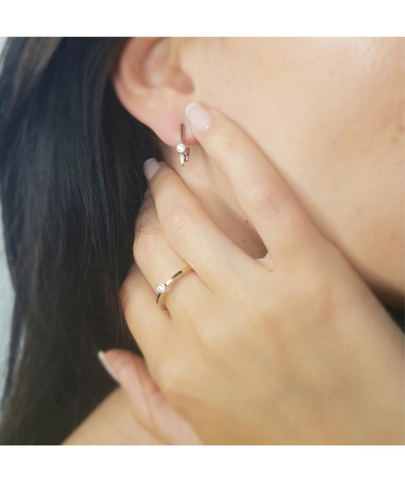 Apzeltīti sudraba auskari ar cirkonijiem