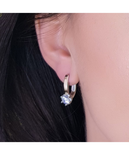 Apzeltīti sudraba auskari ar cirkonijiem