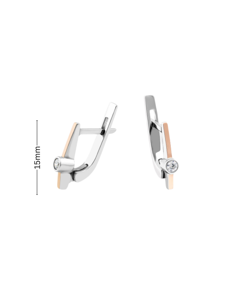 Apzeltīti sudraba auskari ar cirkonijiem