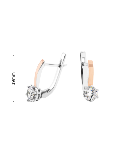 Apzeltīti sudraba auskari ar cirkonijiem