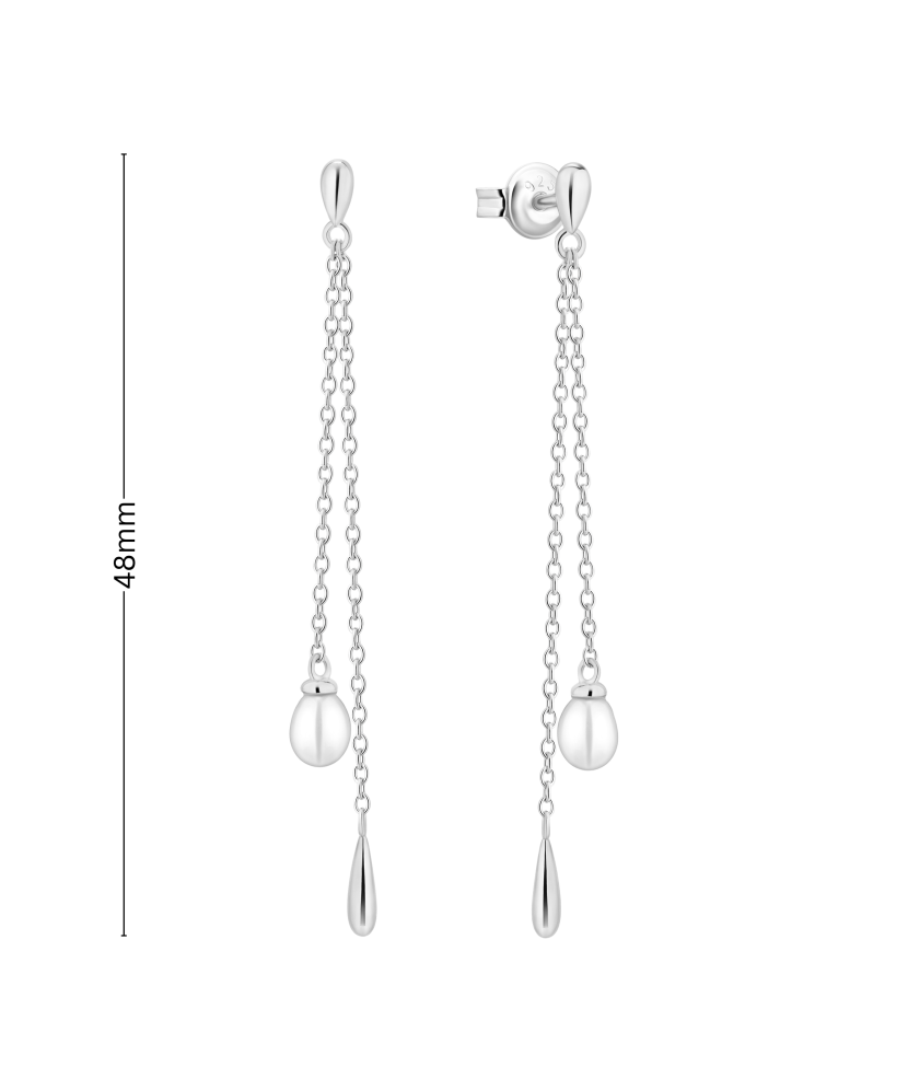 Sudraba auskari ar pērlēm