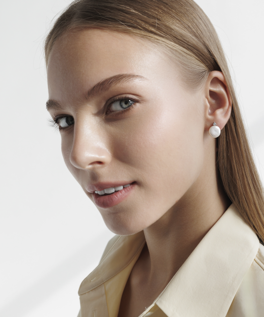 Sudraba auskari ar pērlēm un cirkonijiem