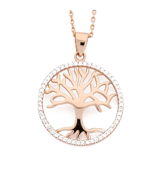 Zelta piekariņš ar cirkonijiem "Dzīvības koks" - Zelta Kuloni - Goldinga