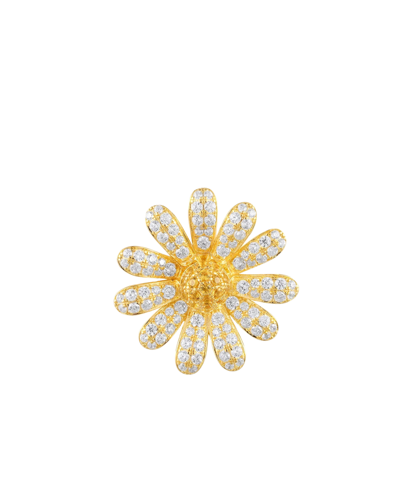 Кольцо из золочёного серебрасо шпинелями и фианитами