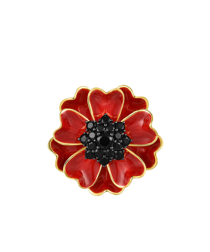 Apzeltīts sudraba kulons ar spineliem un emalju