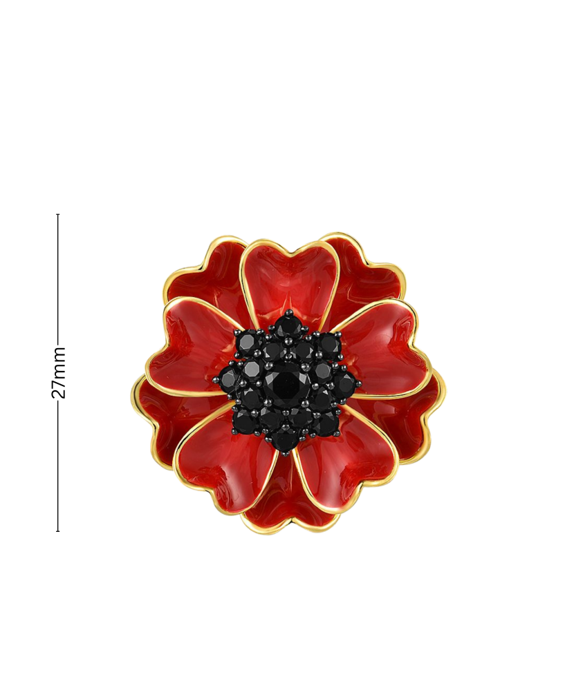 Apzeltīts sudraba kulons ar spineliem un emalju