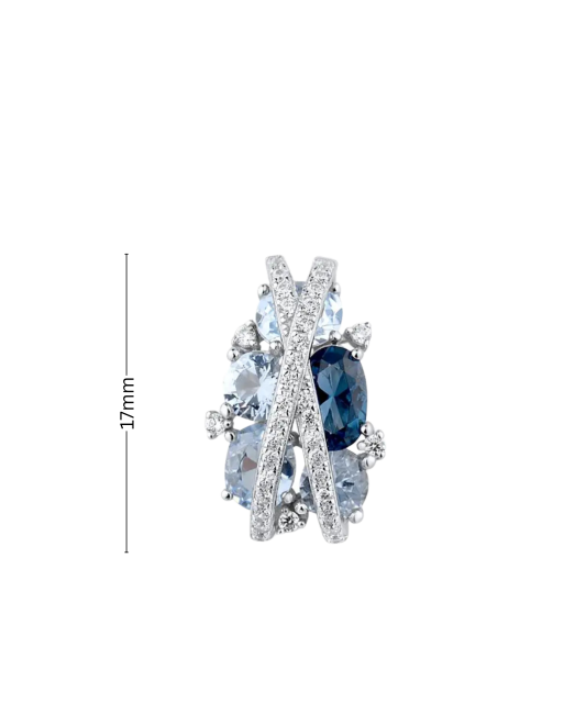 Sudraba kulons ar spineļiem un cirkoniem