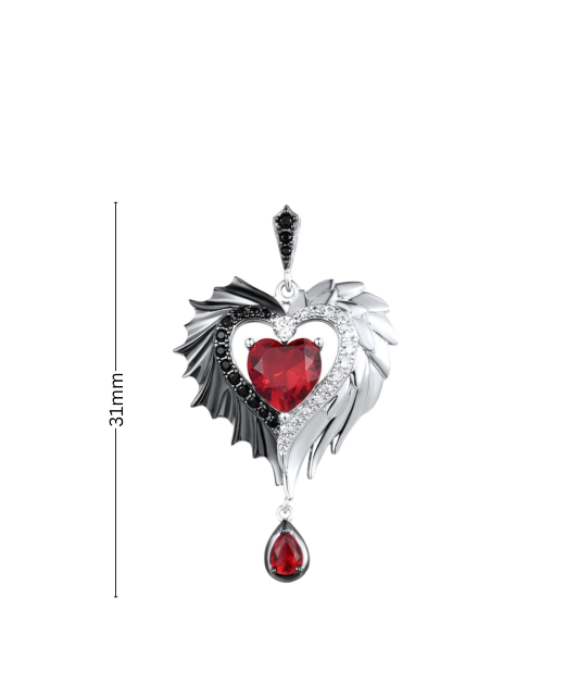 Sudraba kulons ar spineļiem un cirkoniem