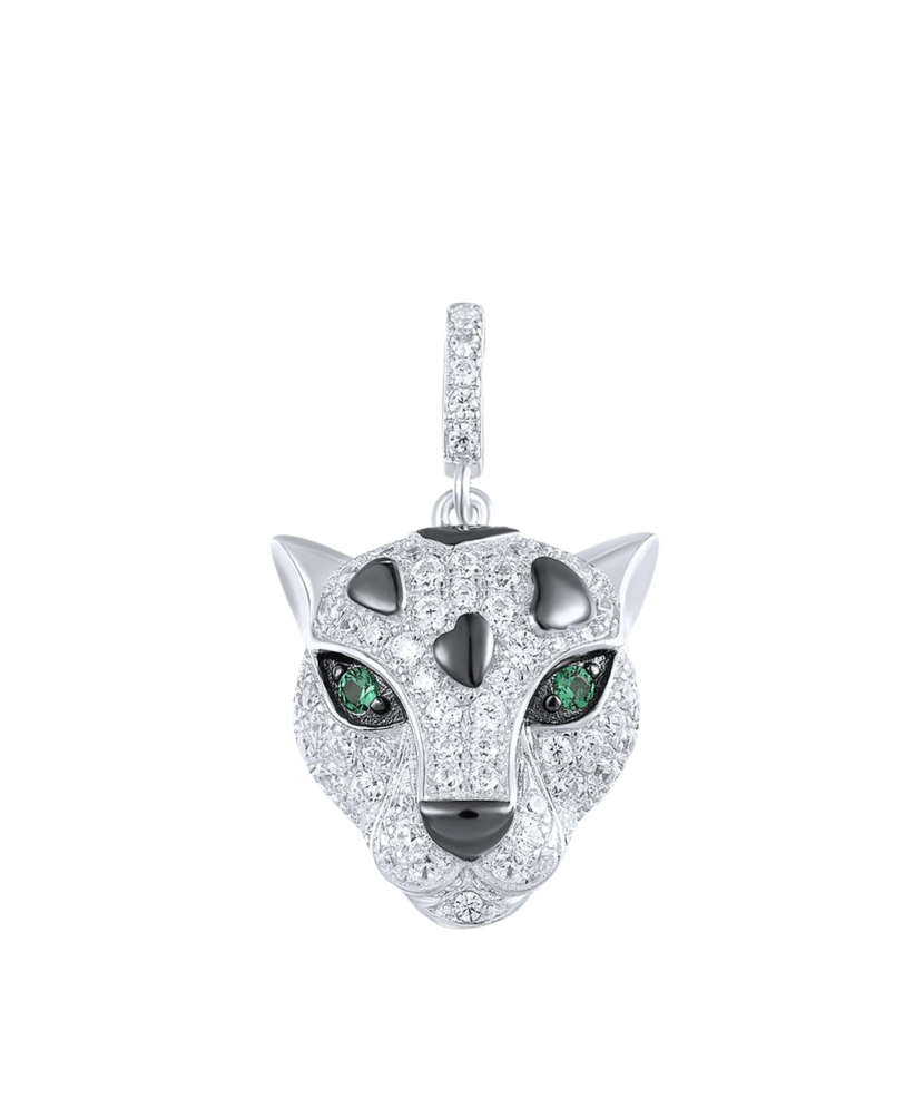 Sudraba kulons ar spineļiem un cirkoniem