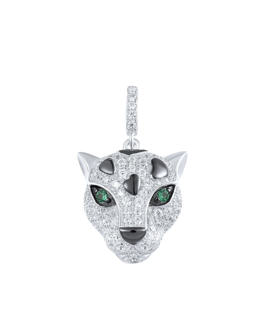 Sudraba kulons ar spineļiem un cirkoniem