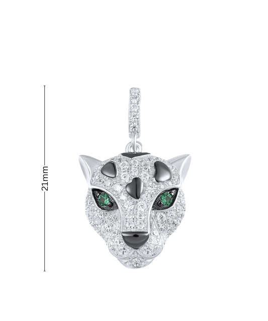 Sudraba kulons ar spineļiem un cirkoniem