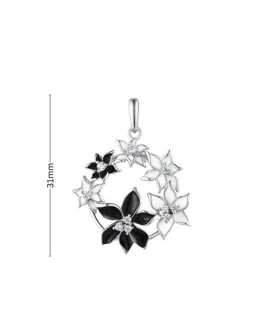 Sudraba piekariņš ar cirkonijiem un emalju