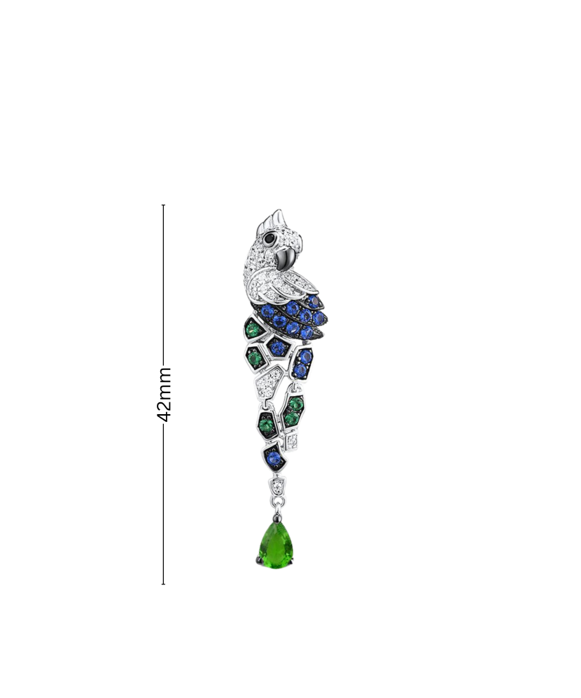 Sudraba kulons ar spineļiem un cirkoniem