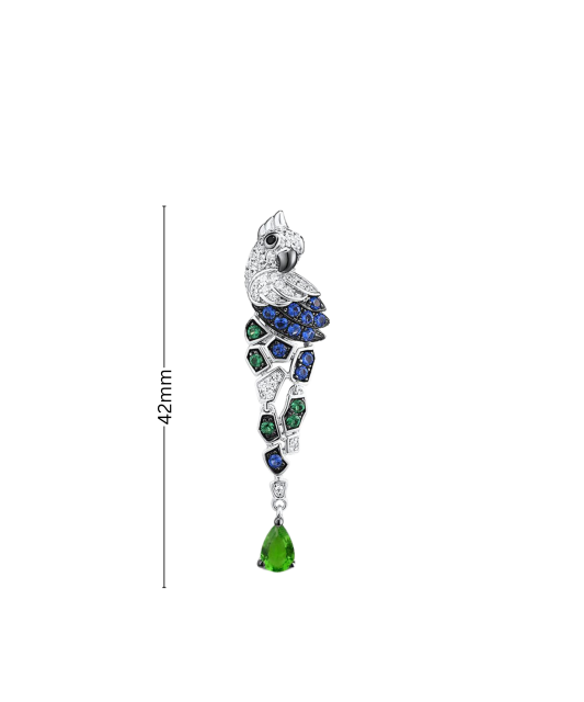 Sudraba kulons ar spineļiem un cirkoniem