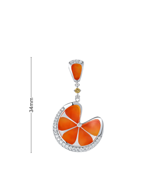 Серебряный подвеска с цирконами и эмалью