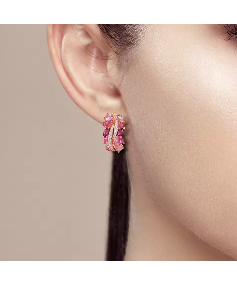 Apzeltīti sudraba auskari ar nano safīriem un cirkoniem