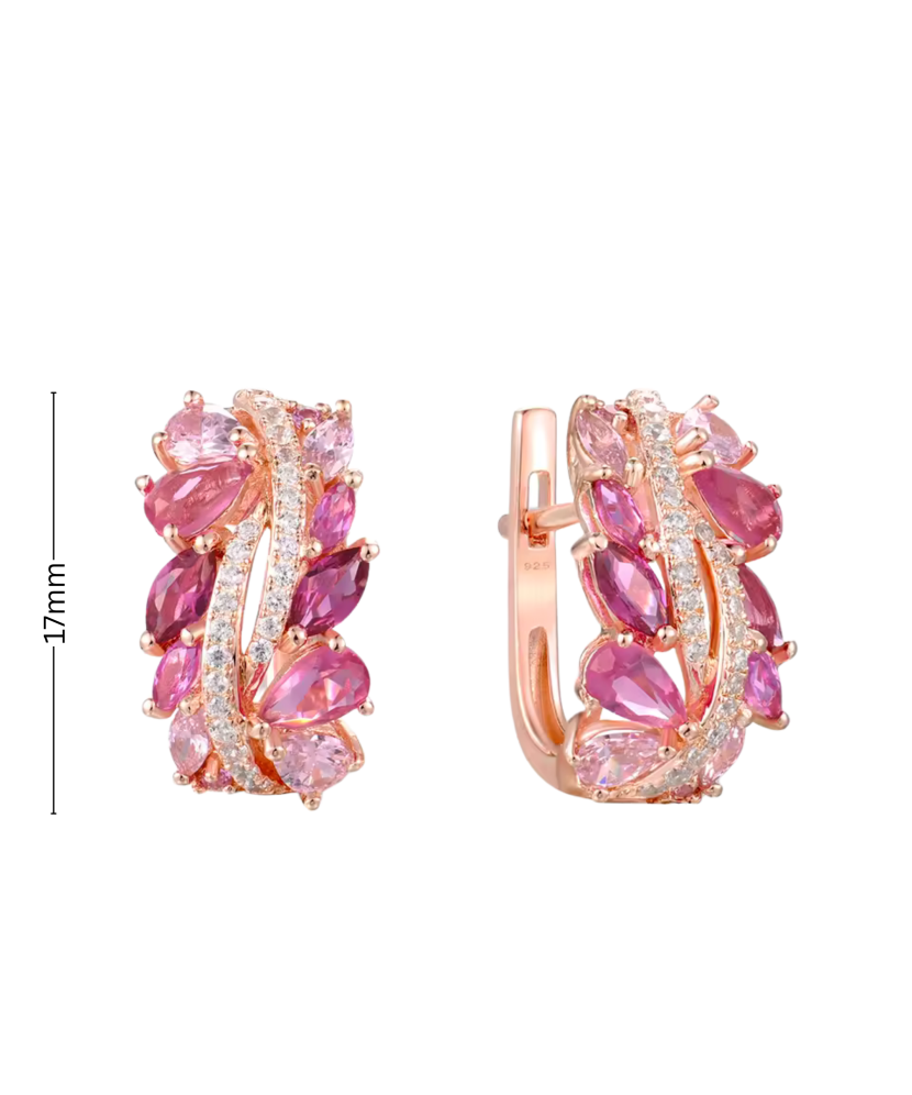 Apzeltīti sudraba auskari ar nano safīriem un cirkoniem