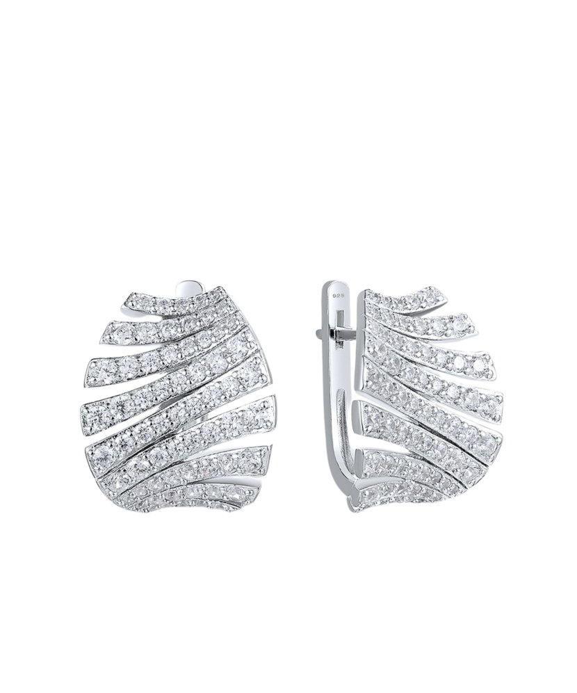 Apzeltīti sudraba auskari ar cirkonijiem