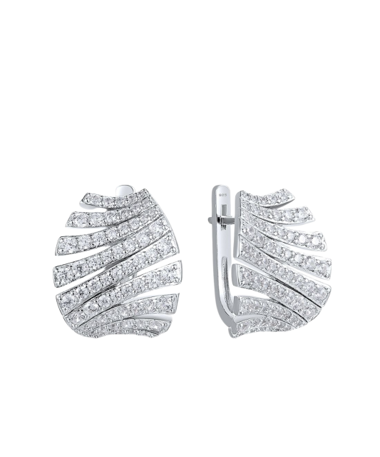 Apzeltīti sudraba auskari ar cirkonijiem