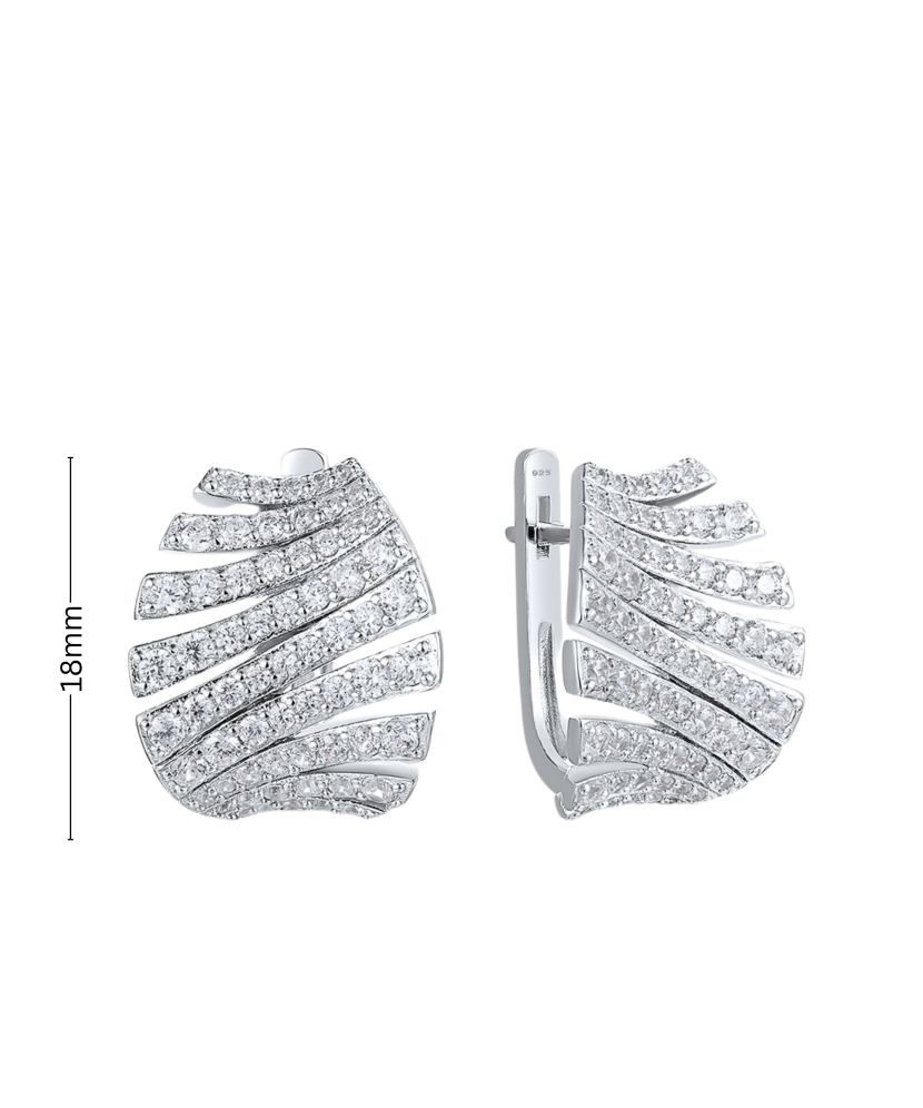 Позолоченные серьги из серебра с цирконами