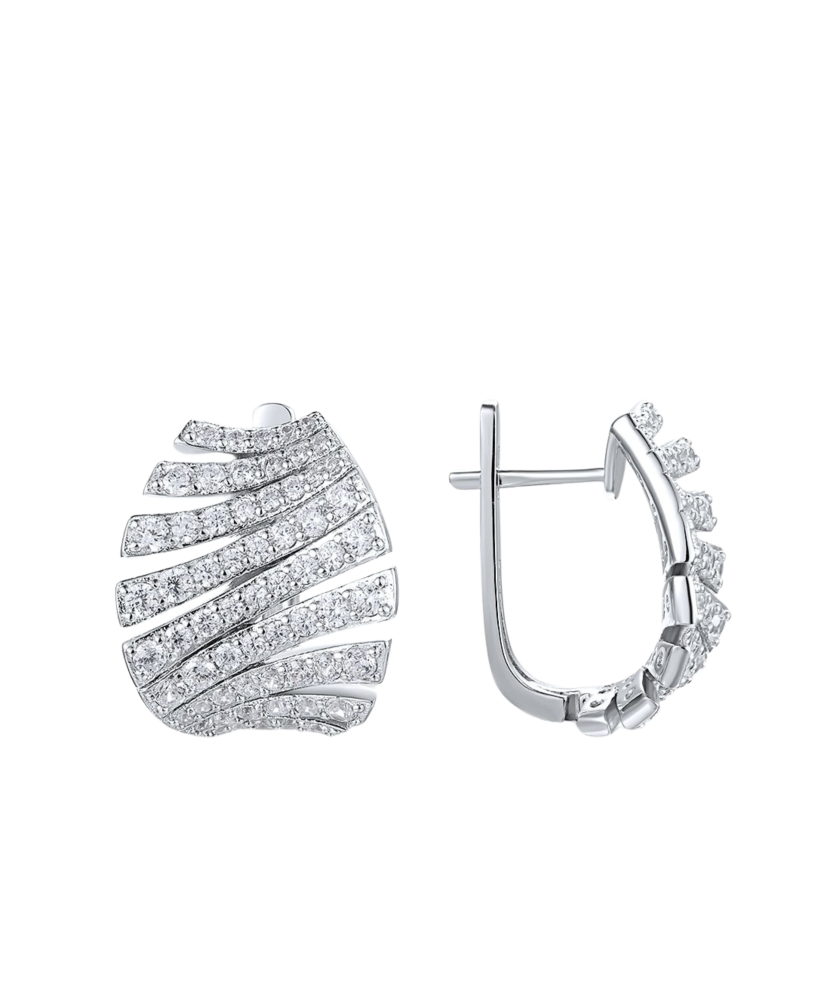 Apzeltīti sudraba auskari ar cirkonijiem