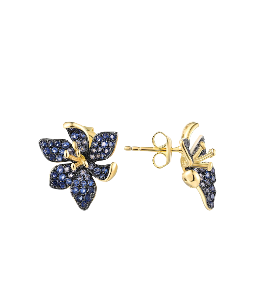 Apzeltīt Sudraba auskari ar spineļiem