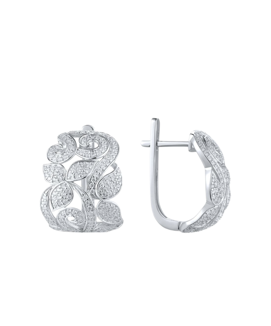 Серьги из серебра с цирконами