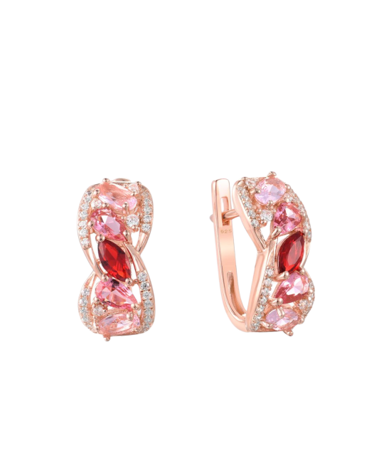 Apzeltīti sudraba auskari ar cirkonijiem